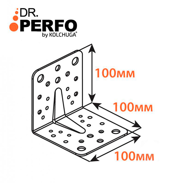 Уголок перфорированный Kolchuga равносторонний 100x100x100 мм 2,5 мм