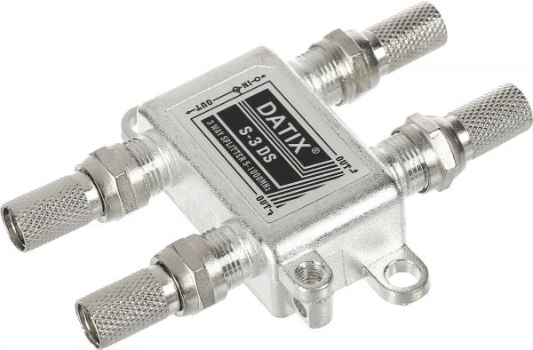 Розгалужувач телевізійний Datix Split 3 Split 3 на 3 виходи + 4 конектора (комплект)срібний Split 3 к-т