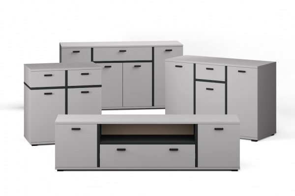 Комод SOKME Космо серый шифер /серый 