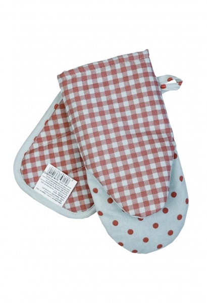Набір кухонний Джульєтта клітина та горошок червоний із білим Прованс 