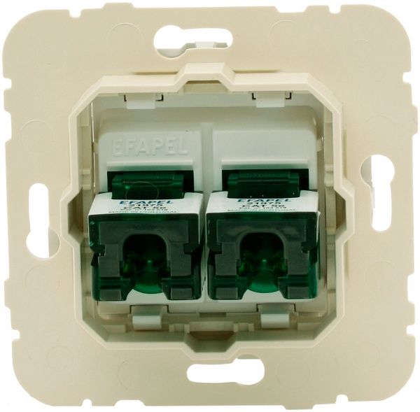 Розетка комп’ютерна подвійна Efapel Logus RJ45 5e кремовий