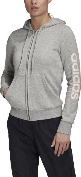 Джемпер Adidas W E LIN FZHD FL GD2987 р. L сірий