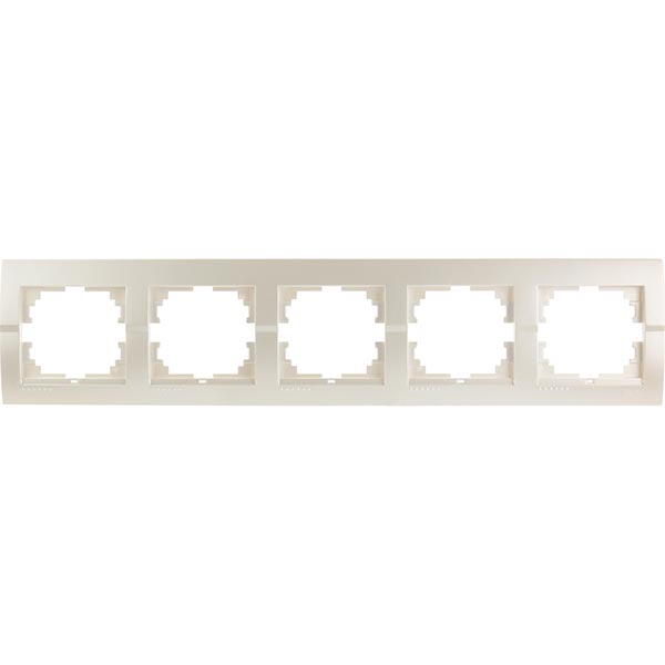 Рамка пятиместная Lezard DERIY горизонтальная жемчужно-белый 702-3000-150