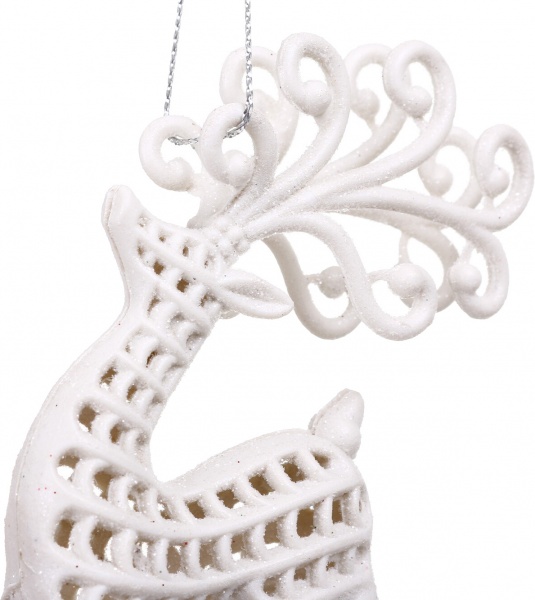 Декоративна підвіска Олень 13 см білий NY21076