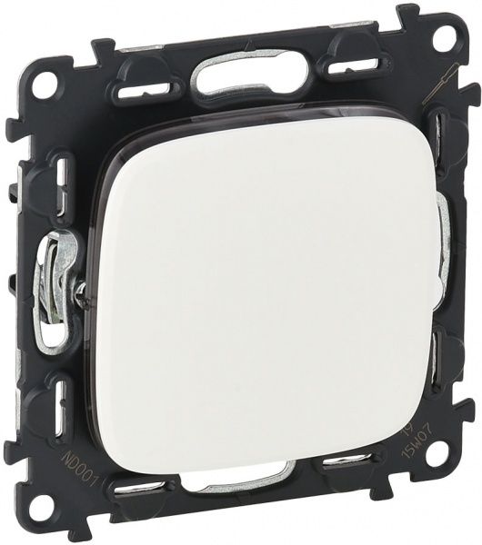 Выключатель проходной одноклавишный Legrand Allure без подсветки 10 А 250В белый 752007+755075