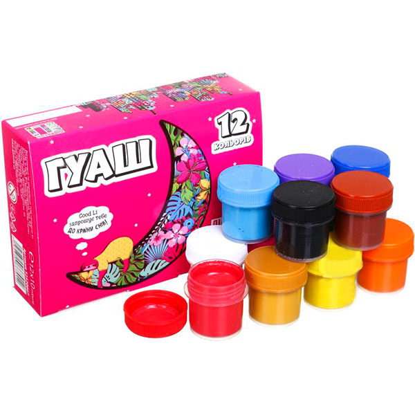 Фарба гуашева 12 кольорів 100203_2 120 мл Good Li