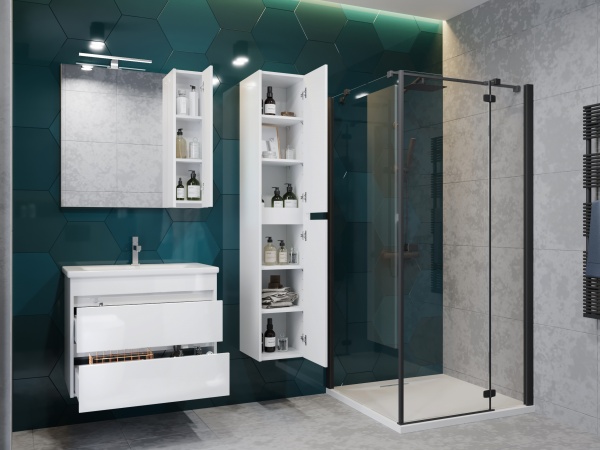 Пенал для ванной комнаты ЮВЕНТА Luton-170 белый