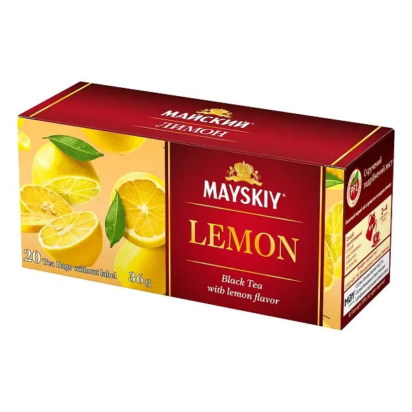 Чай чорний Майский байховий дрібний Лимон 20 шт. 