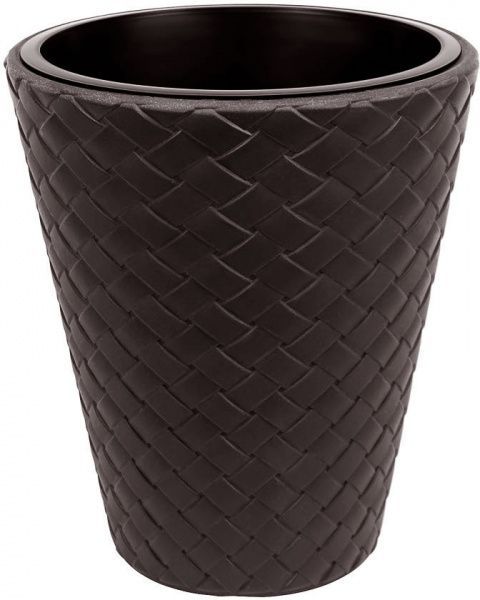 Горшок пластиковый Prosperplast Matuba 2 в 1 круглый 34л коричневый (71368-440) 