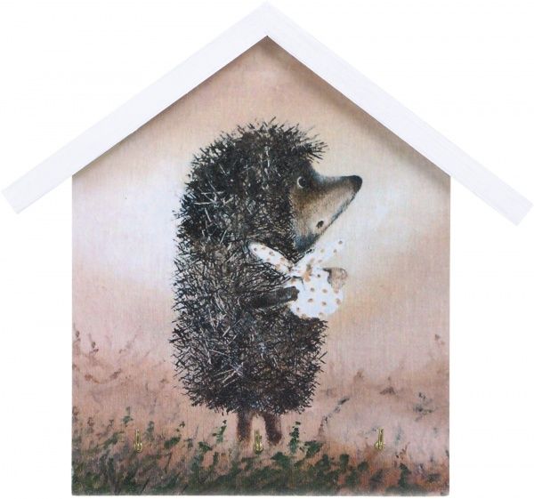 Ключница ЕЖИК В ТУМАНЕ, на три крючка