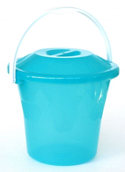Ведро со съемной крышкой Полимердеталь Элегант 6 л бирюзовый 