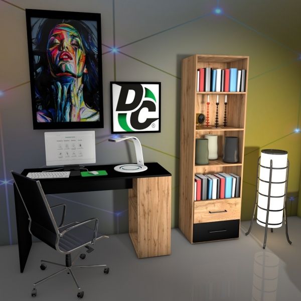 Етажерка пристінна 1800х500х400 мм дуб тахо/чорний (Пабло)