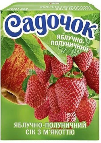 Сок Садочок Яблочно-клубничный 0,2л 