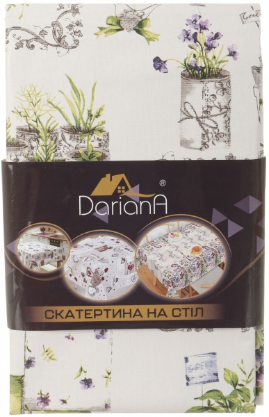 Скатерть Весна 137x240 см бежевый с рисунком Даріана 