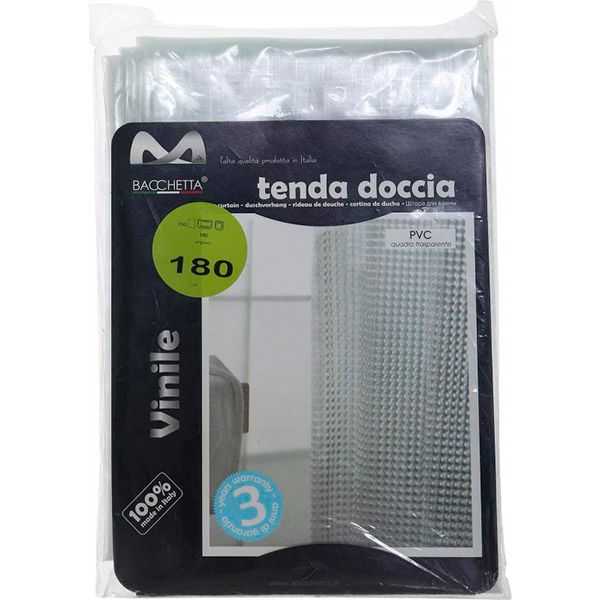 Штора для душа Bacchetta Quadretto Ghiac 180x200 см