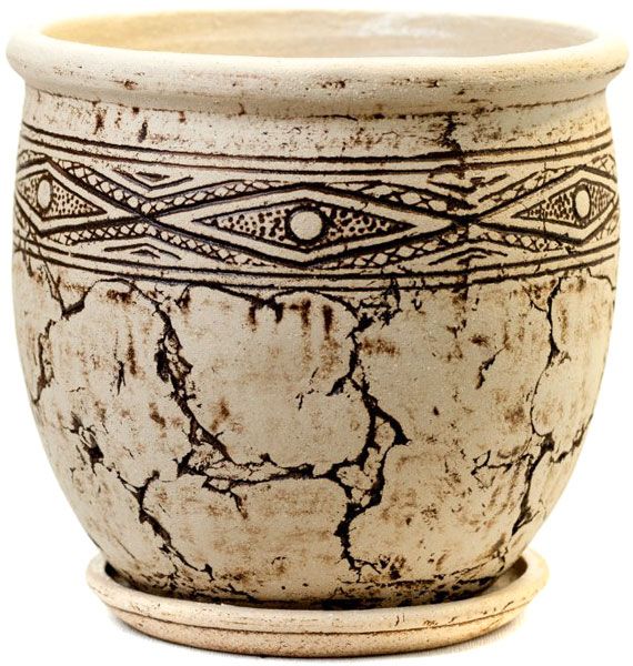 Горщик шамотний Руслан №3 круглий 6л бежевий 