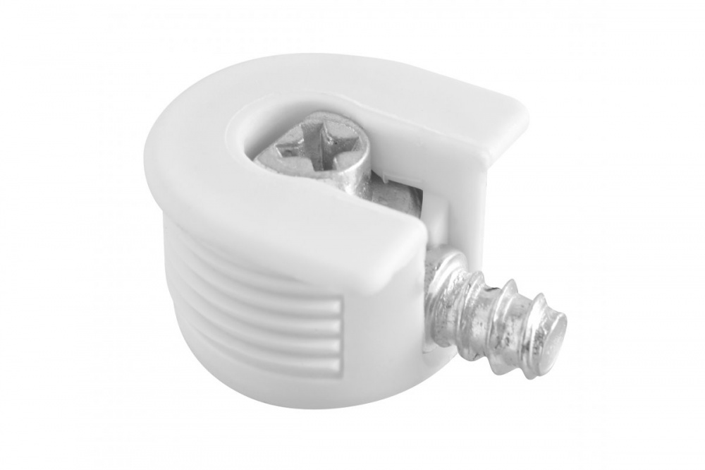 Стяжка эксцентриковая для полок белая шток 20x11 мм GTV MM-FI20-20X6X11-PL10-1T 4 шт.