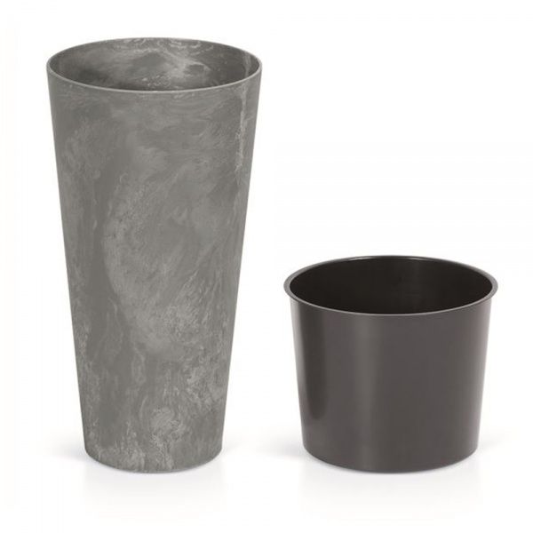 Горщик для квітів Prosperplast Tubus Slim Effect 300мм з вкладишем круглий 51л маренго (66558-425) 