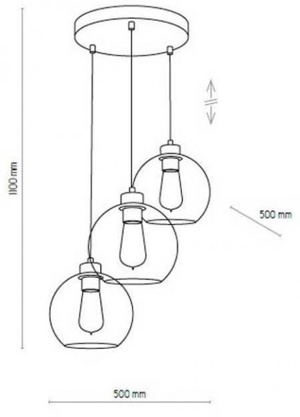 Світильник підвісний TK Lighting CUBUS GRAPHITE 3x60 Вт E27 чорний 2819 