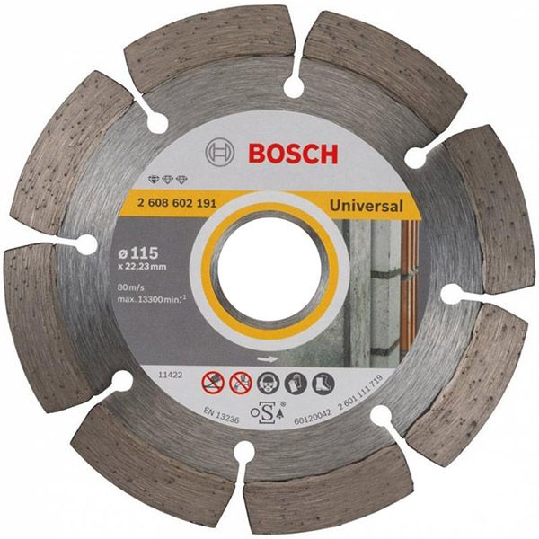 Диск алмазный отрезной Bosch UPE 115x1.6x22.2 универсальный 2608602191