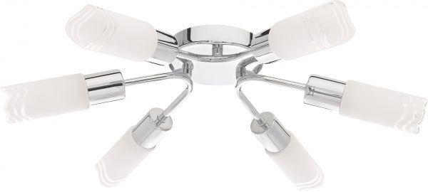 Люстра стельова Globo Vanlida 6xE14 хром/білий 56447-6 