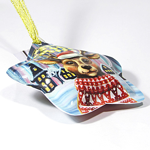 Ялинкова іграшка зірочка Олень 9 см 