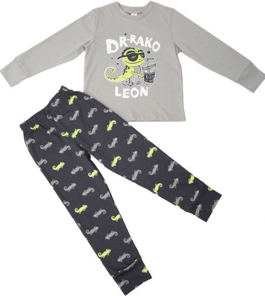 Пижама детская для мальчика Roksana р.92-98 серый с рисунком №1065/12333 