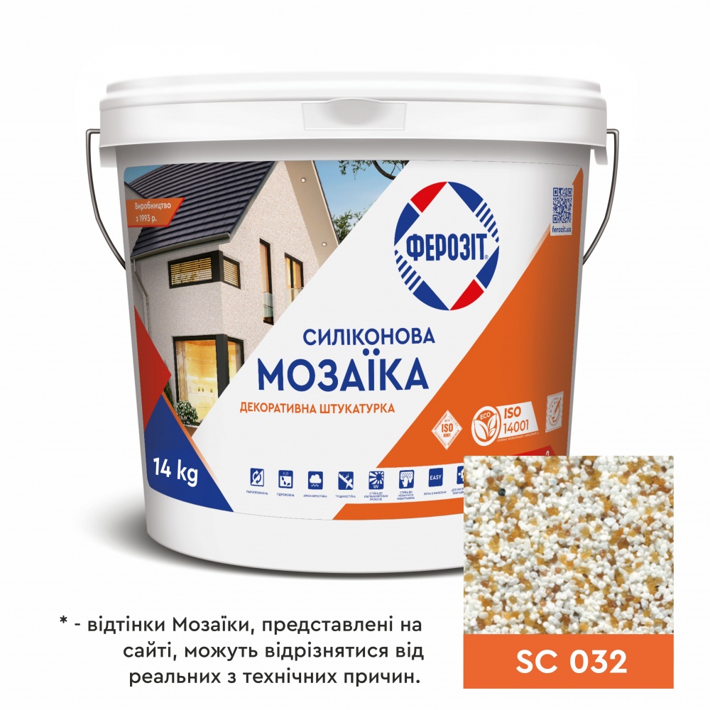 Декоративна штукатурка мозаїчна Ферозіт силіконова 33 «Мозаїка», SC 032 0,8-1,2 мм 14 кг
