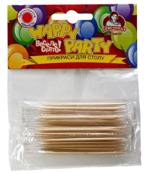 Зубочистки бамбукові Помічниця в індивідуальній упаковці 25 шт.