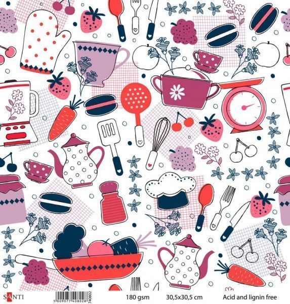 Бумага для скрапбукинга №33, 5шт/уп. 30.5х30.5 см 180 г/м² 