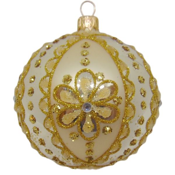 Куля новорічна Куля скляна d80 8463 80 мм золотистий