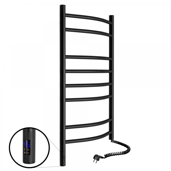 Рушникосушарка електрична NAVIN Камелія 480х800 П з таймером чорний муар (12-207033-4880)