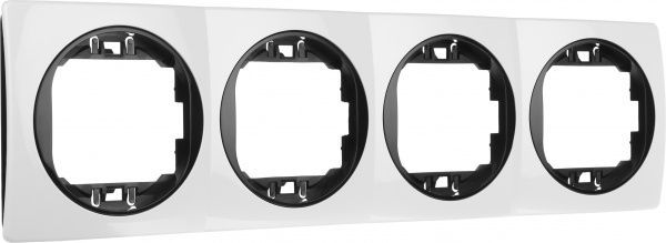 Рамка четырехместная Aling-Conel EON горизонтальная бело-черный E6704.0E