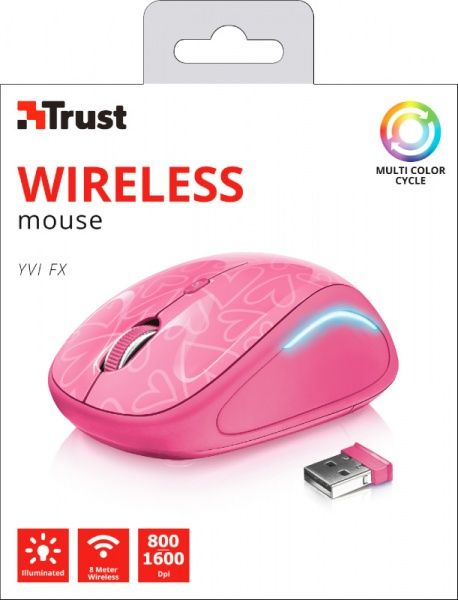 Миша Trust Yvi FX Wireless 22336 pink 
