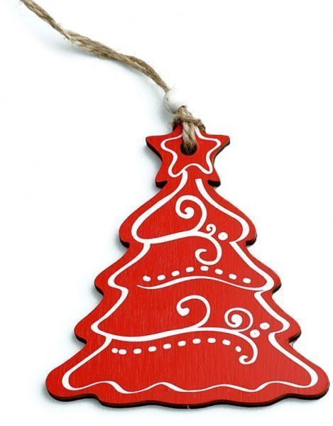 Підвіска Ялиночка червона Зірочка 9 см dEI-05_04 