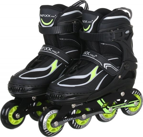 Роликовые коньки MaxxPro YX-0151-5SY р. 39-42 черно-салатовый