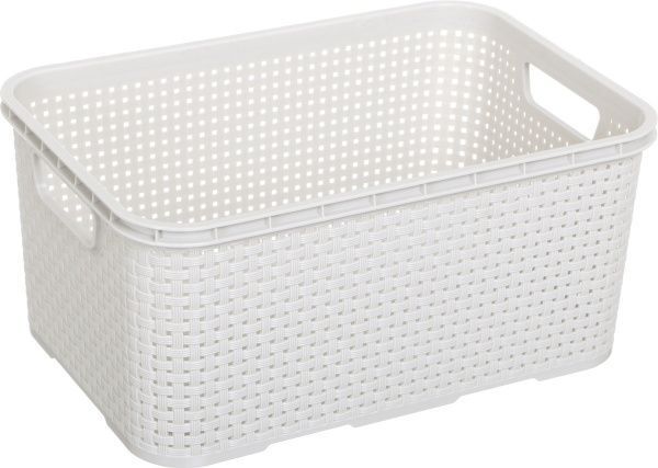 Комод пластиковая BranQ 1725-1 органайзер Rattan білий 510x296x241 мм