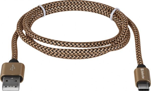 Кабель Defender USB Type-C 1 м золотий (87812) 