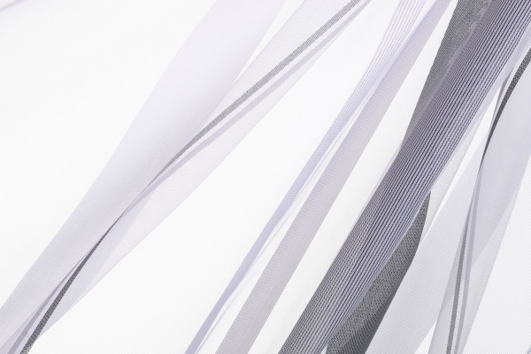 Ткань тюлевая сетка полоска 300 см серый 