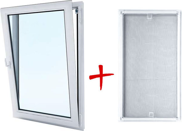 Вікно поворотно-відкидне ALMplast 60 800x1000 мм праве + москітна сітка в дарунок