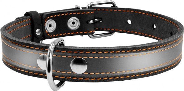 Ошейник Collar со светоотражающей лентой 3,5х48-63 см черный
