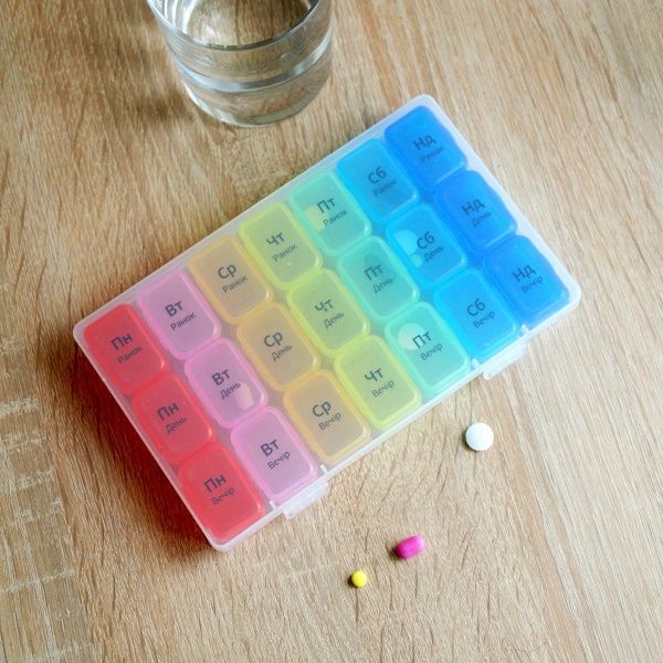 Органайзер для таблеток MVM PC-03 T на 7 дней (таблетница) 23x200x100 мм