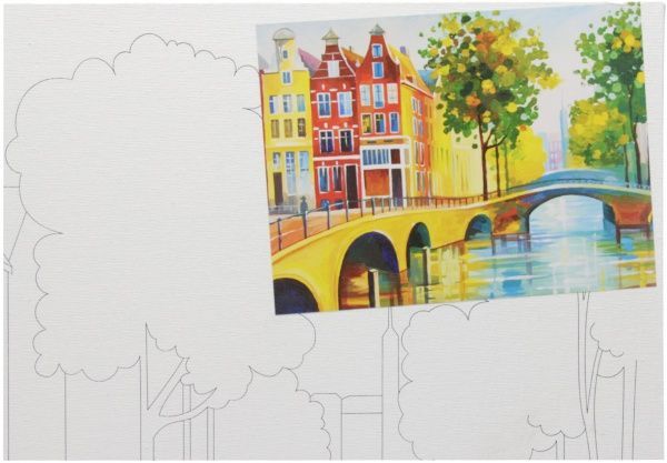 Полотно Этюд накартоне сконтуромГородаАмстердам30х40хлопок акрил 4820149889948