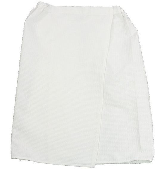 Парео для сауны Sauna PRO вафельное на липучке белое