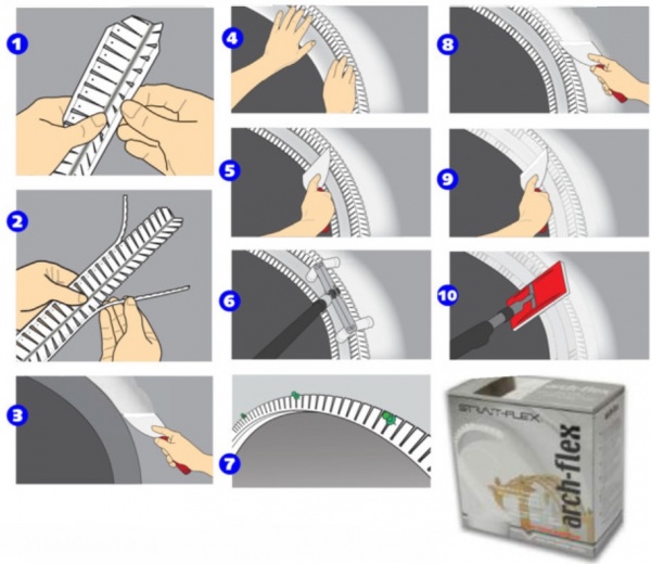 Углоформирующая лента Strait Flex арочная arch-flex15 86мм 15м 