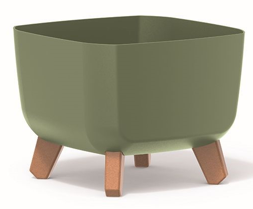 Горщик для квітів PRP Gracia Square 300 мм на ніжках зелений квадратний (64206-5615) 