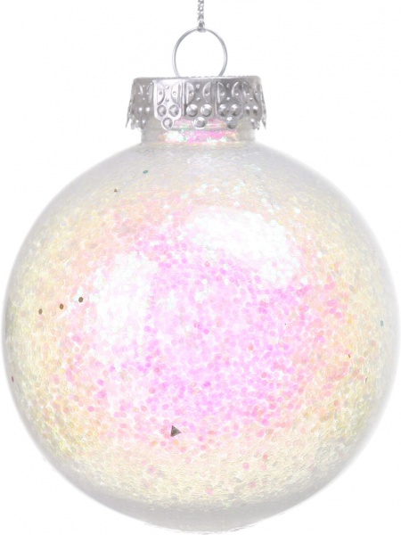 Шар новогодний с блискисткам 80 мм в ассортименте CAA114700