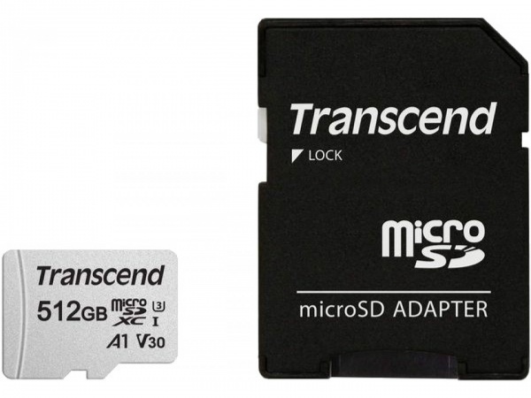 Карта памяти Transcend microSDXC 512 ГБ UHS-I Class 3 (U3) (TS512GUSD300S-A) 