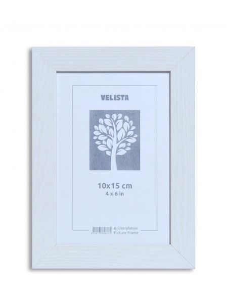 Рамка для фотографии со стеклом Velista 20BW-6003v 10x15 см белый 