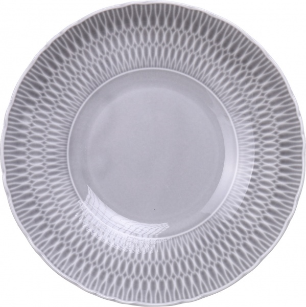 Тарелка суповая Sofia 22 см фарфоровая серая Cmielow